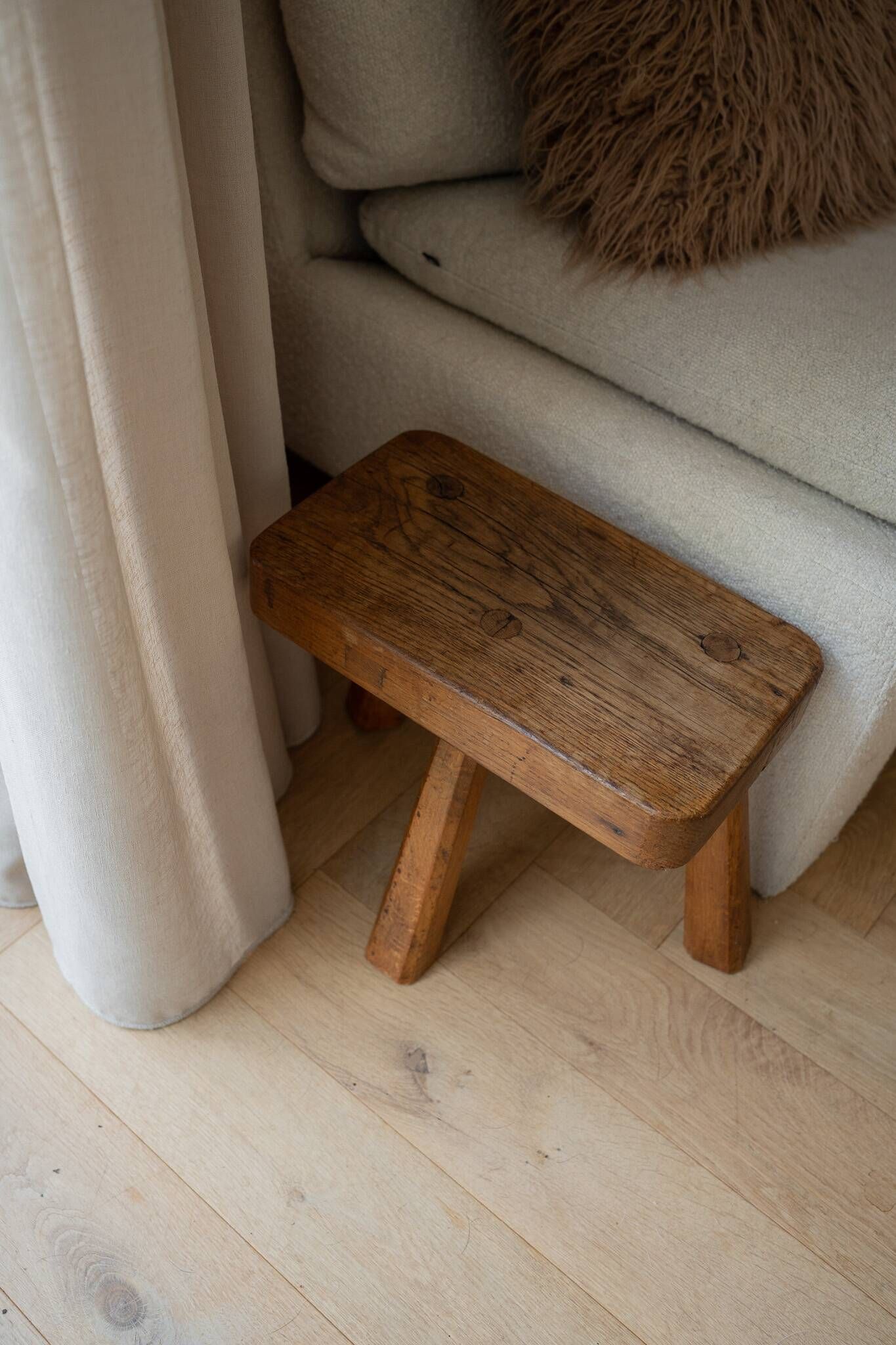 Vintage solid wood stool