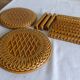 11 knife holders and 2 bottle coasters in Gien earthenware