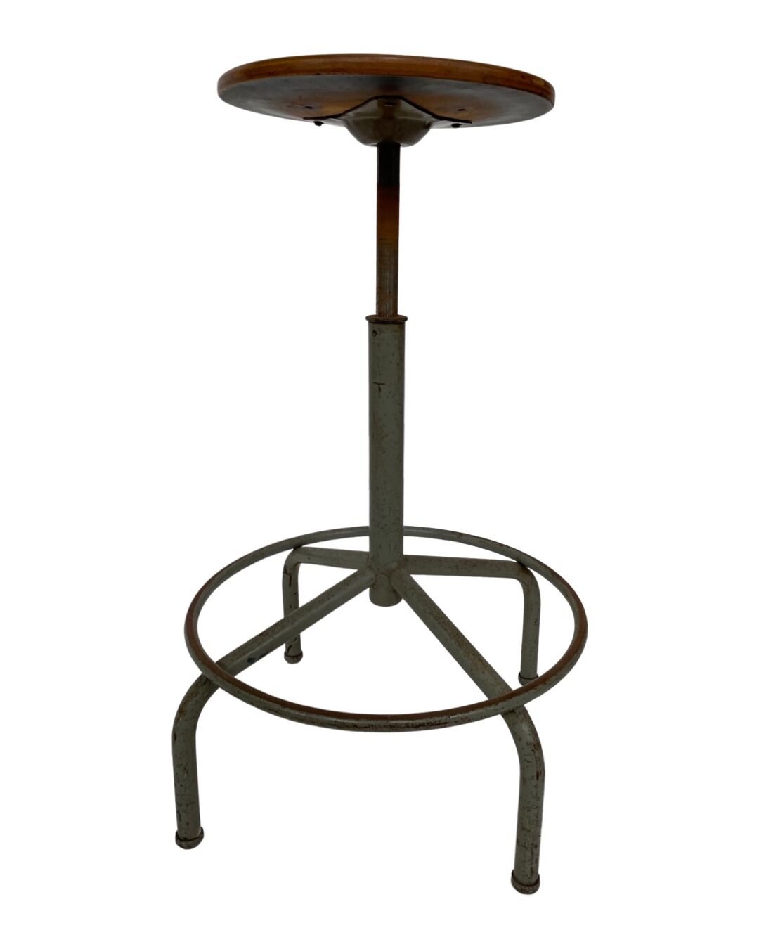 Vintage industrial workshop stool work stool adjustable in height 60's design