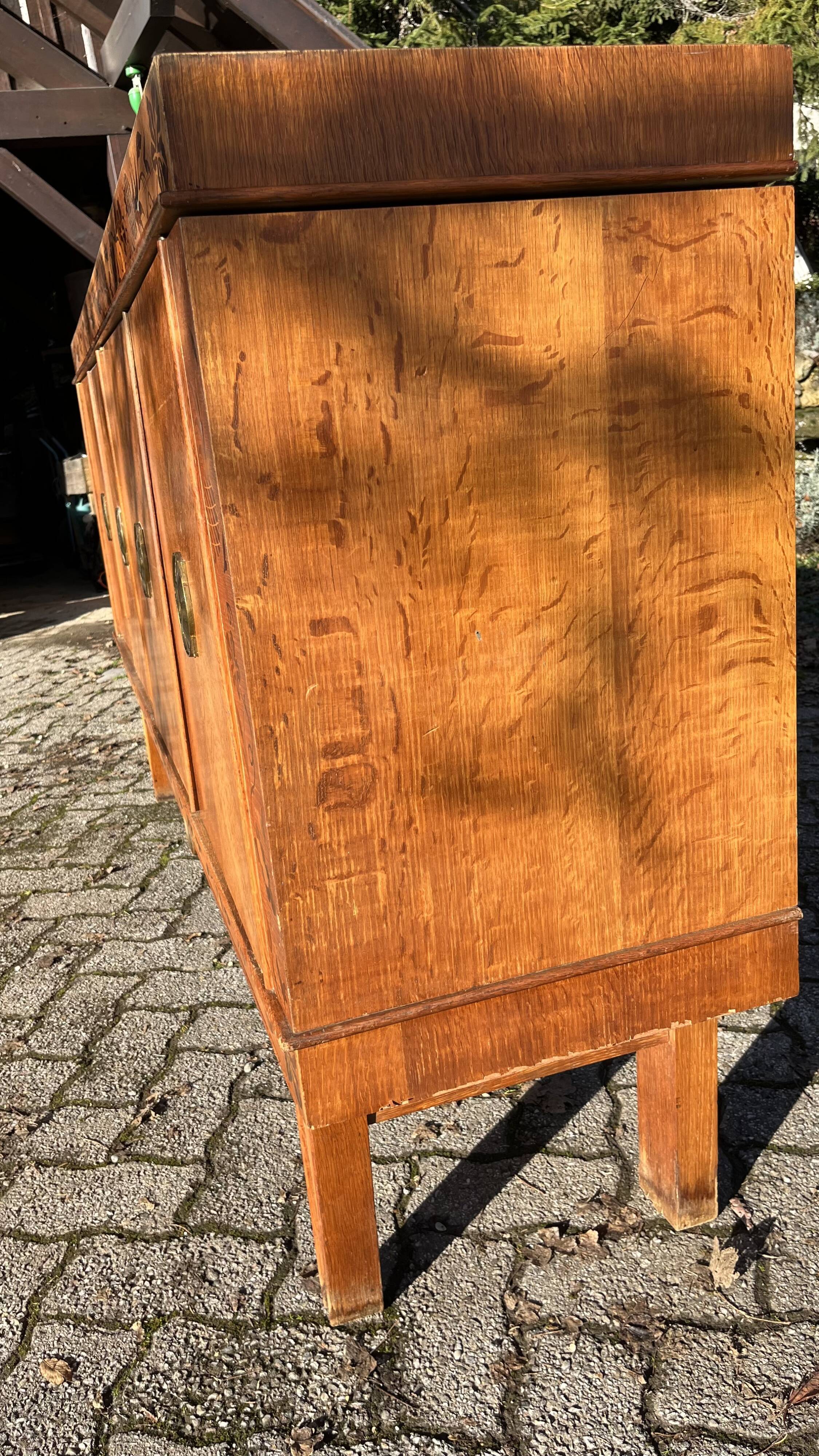 Oak and marquetry row 50s