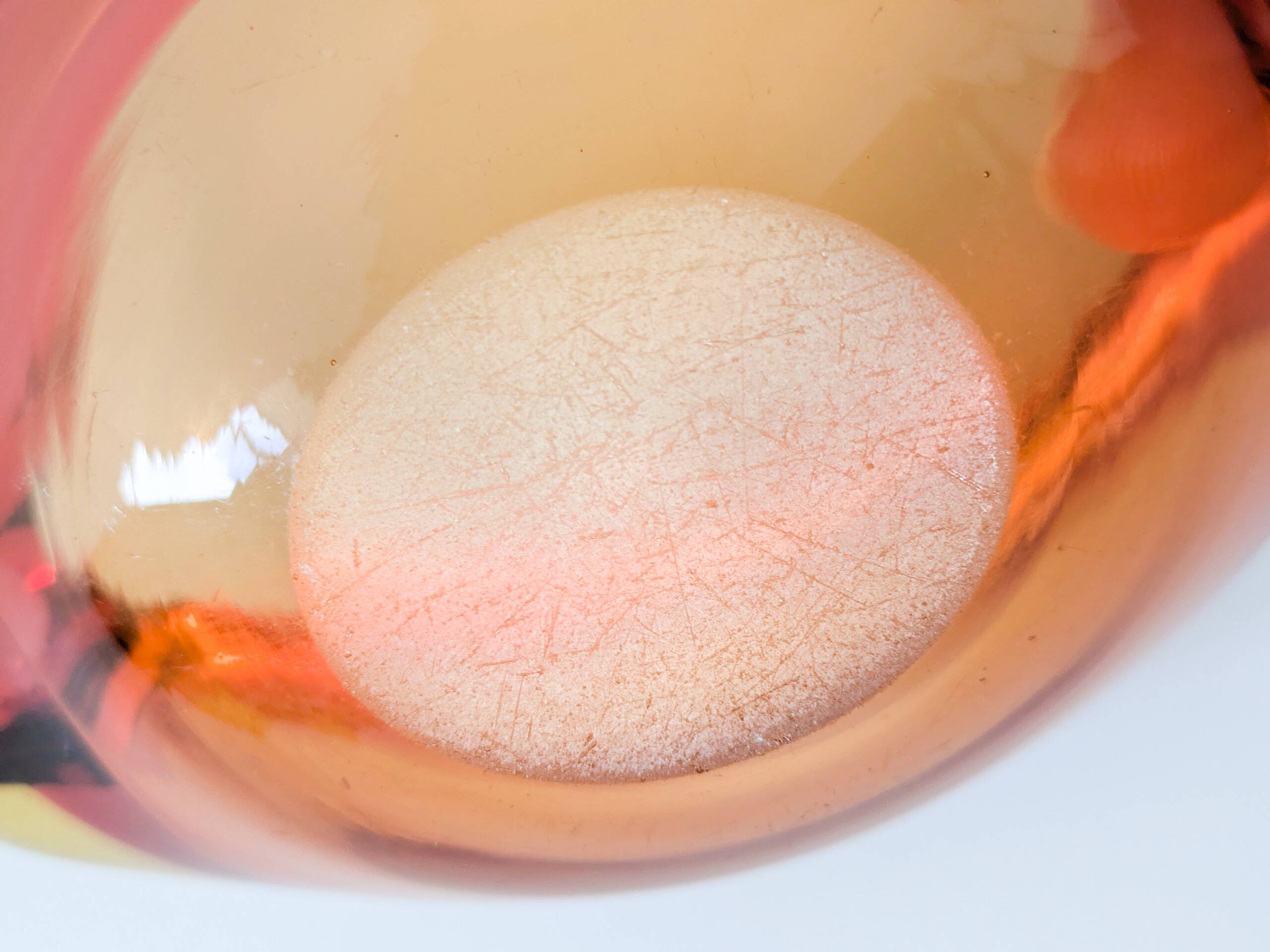 Murano glass catchall in Sommerso style, Orange Rose.