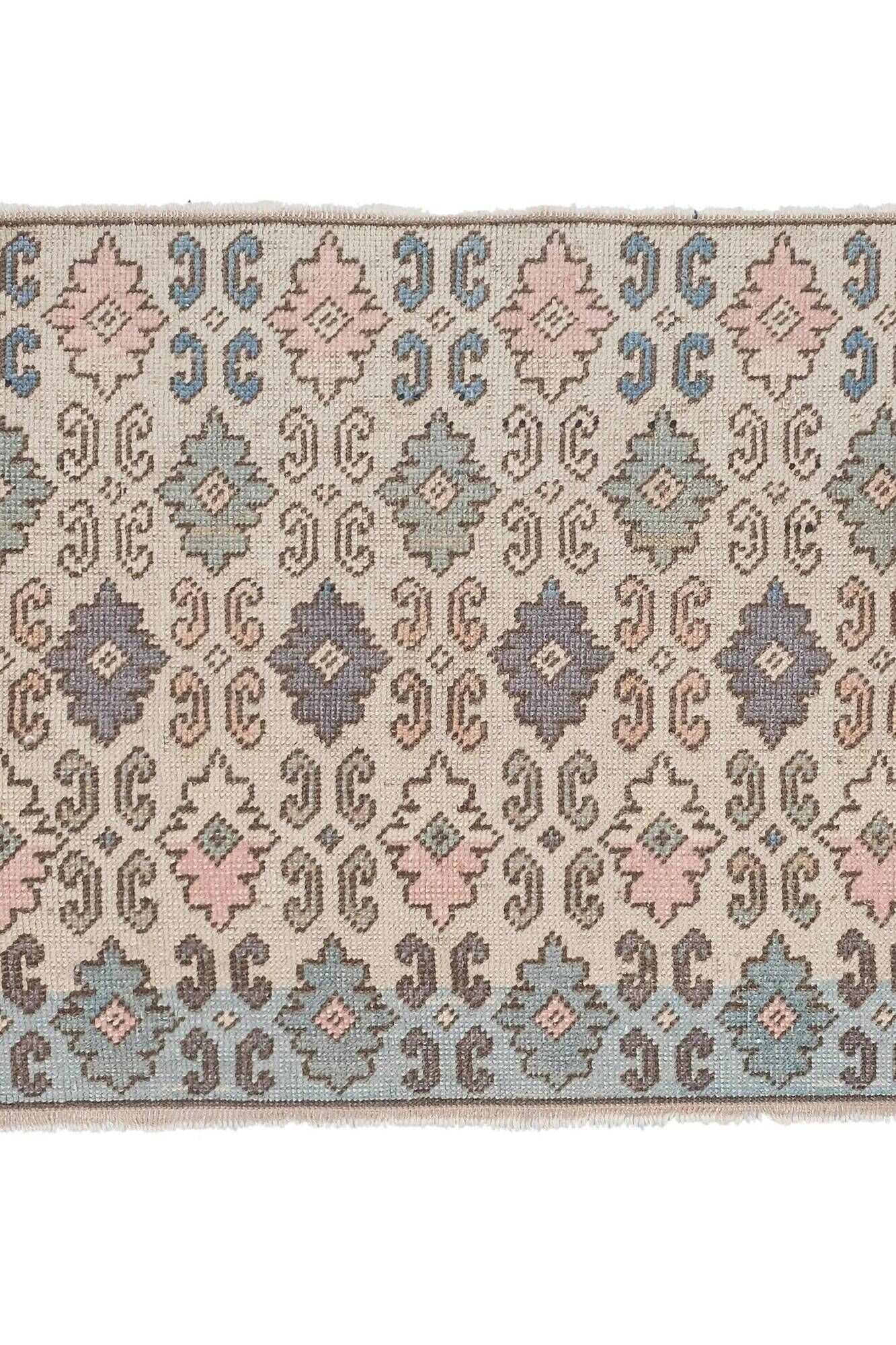 Vintage Turkish hallway rug 75x185 cm
