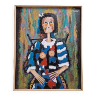 Roland Chanco (1924-2017), friend of Picasso - Oil on canvas, Marie France