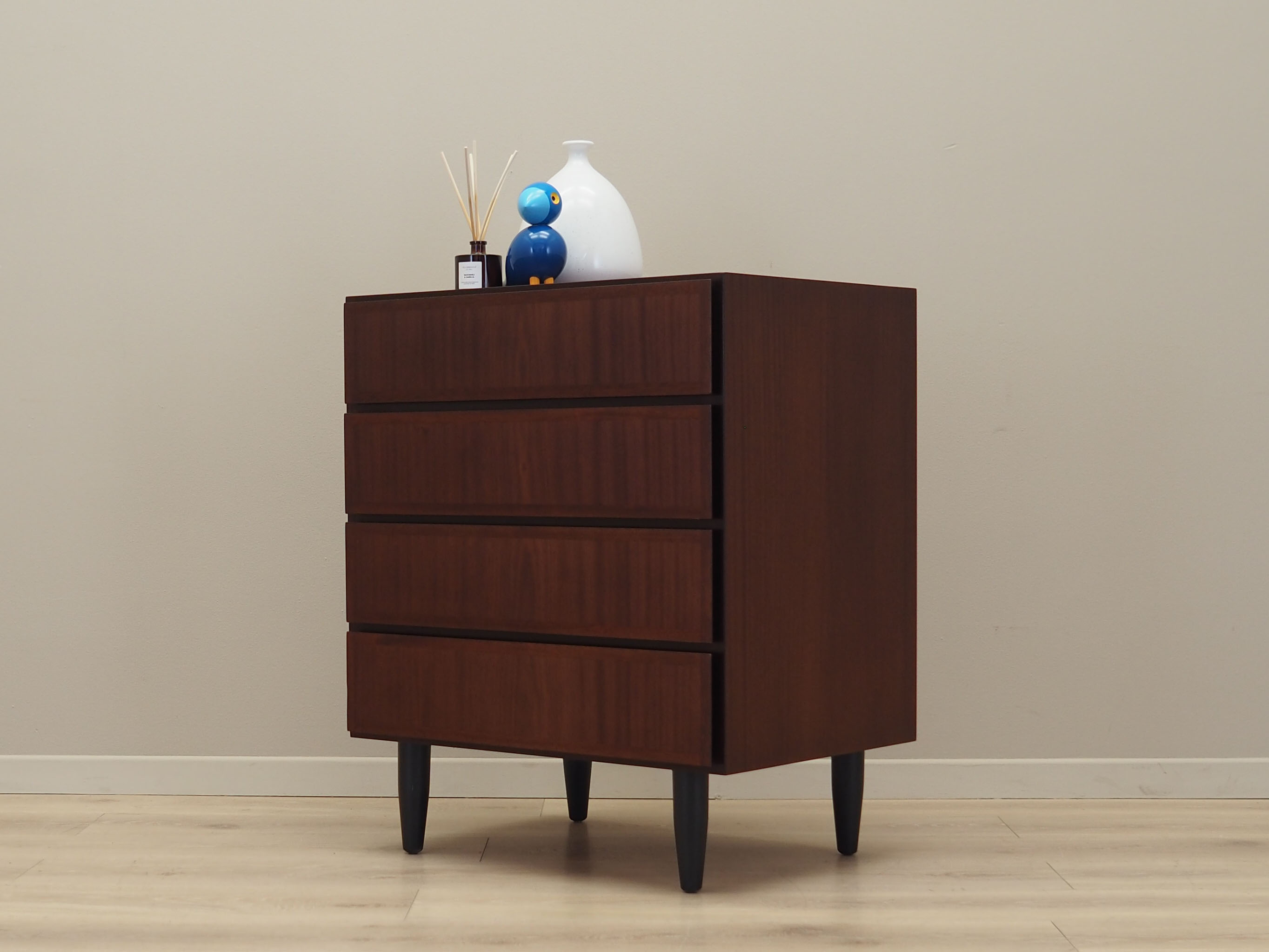 Mahogany chest of drawers, Danish design, 1970s, manufacture: Omann Jun