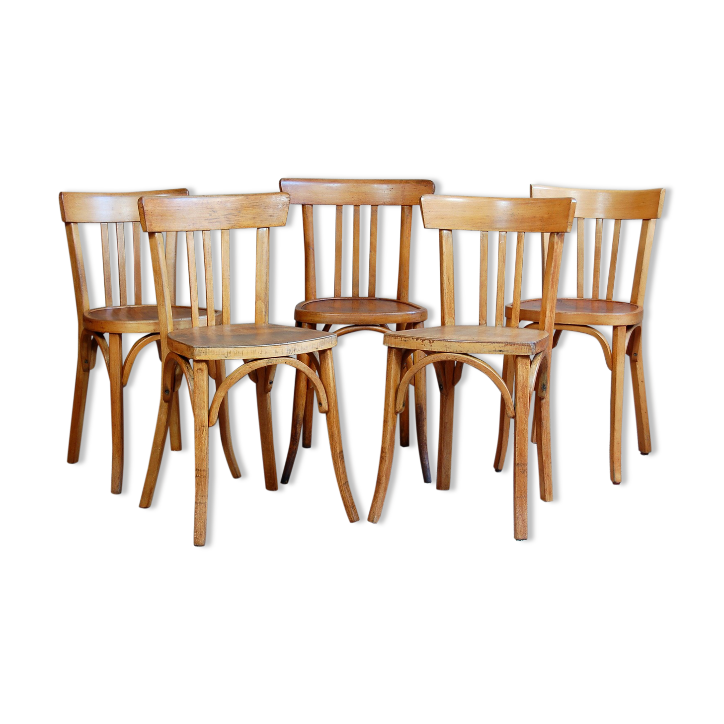 5 chaises bistrot Baumann, GYF et Mahieu