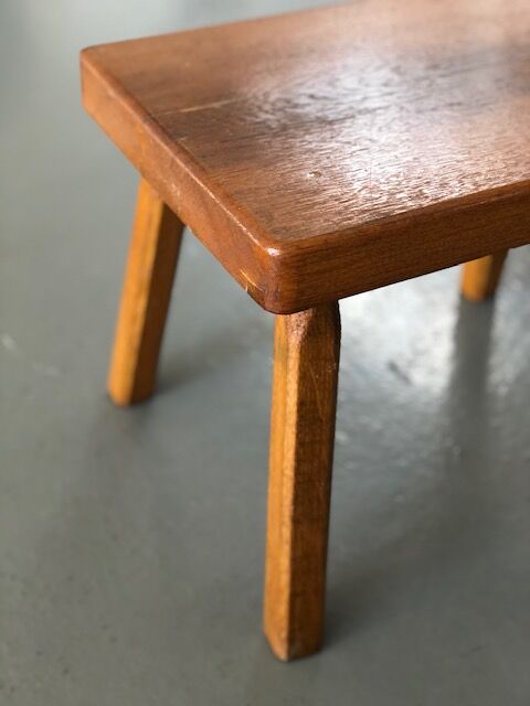 Varnished solid wood bench