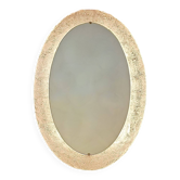Erco large oval wall light with mirror in melted ice acrylic, 1970s