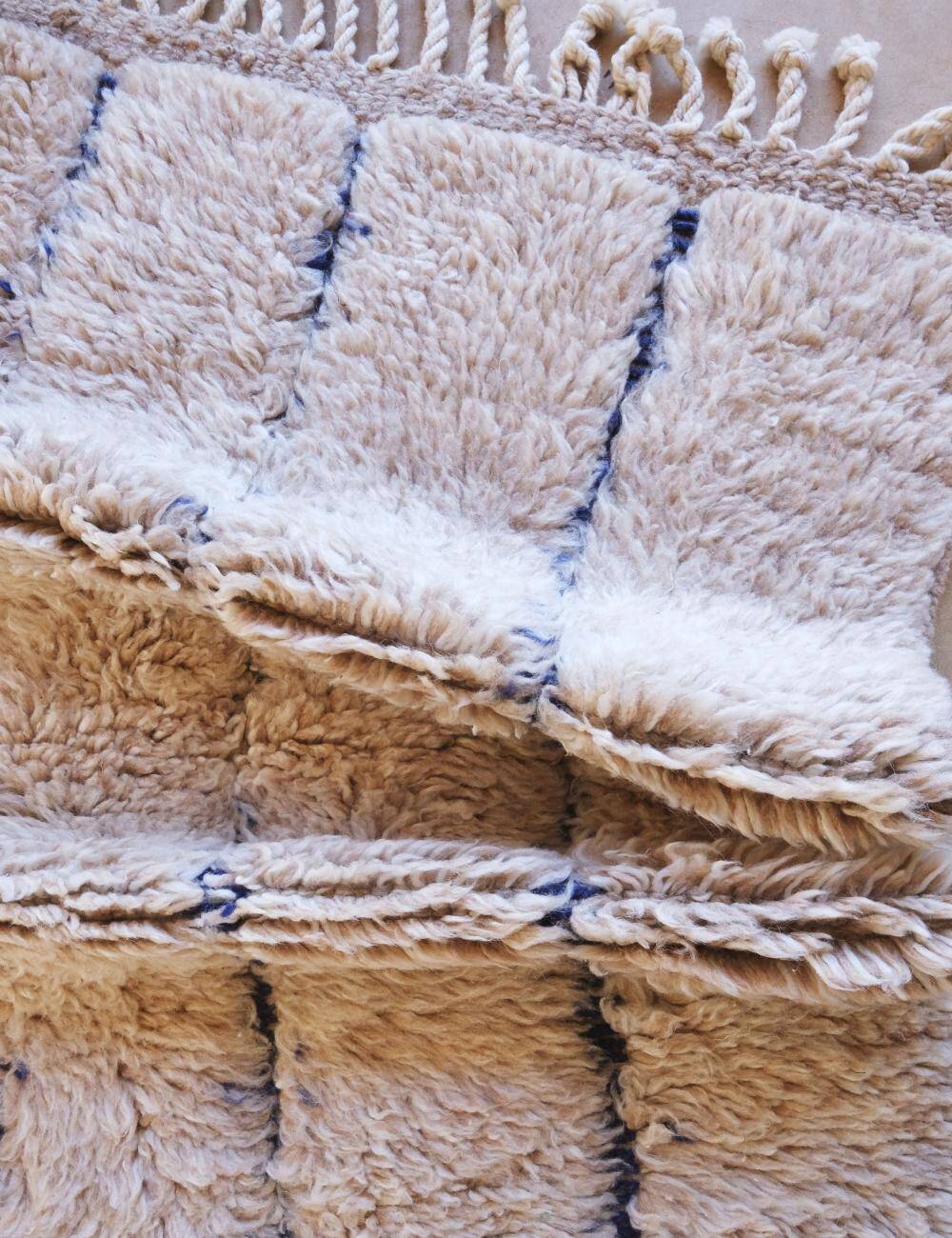 Small Beige Beni Ourain Rug - 130 x 94 cm