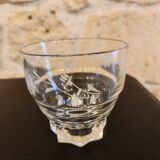 8 verres vintage en verre gravé pied étoile