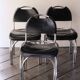 Chairs in black leather, '70