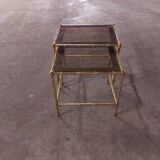 2 brass nest of tables, maison jansen