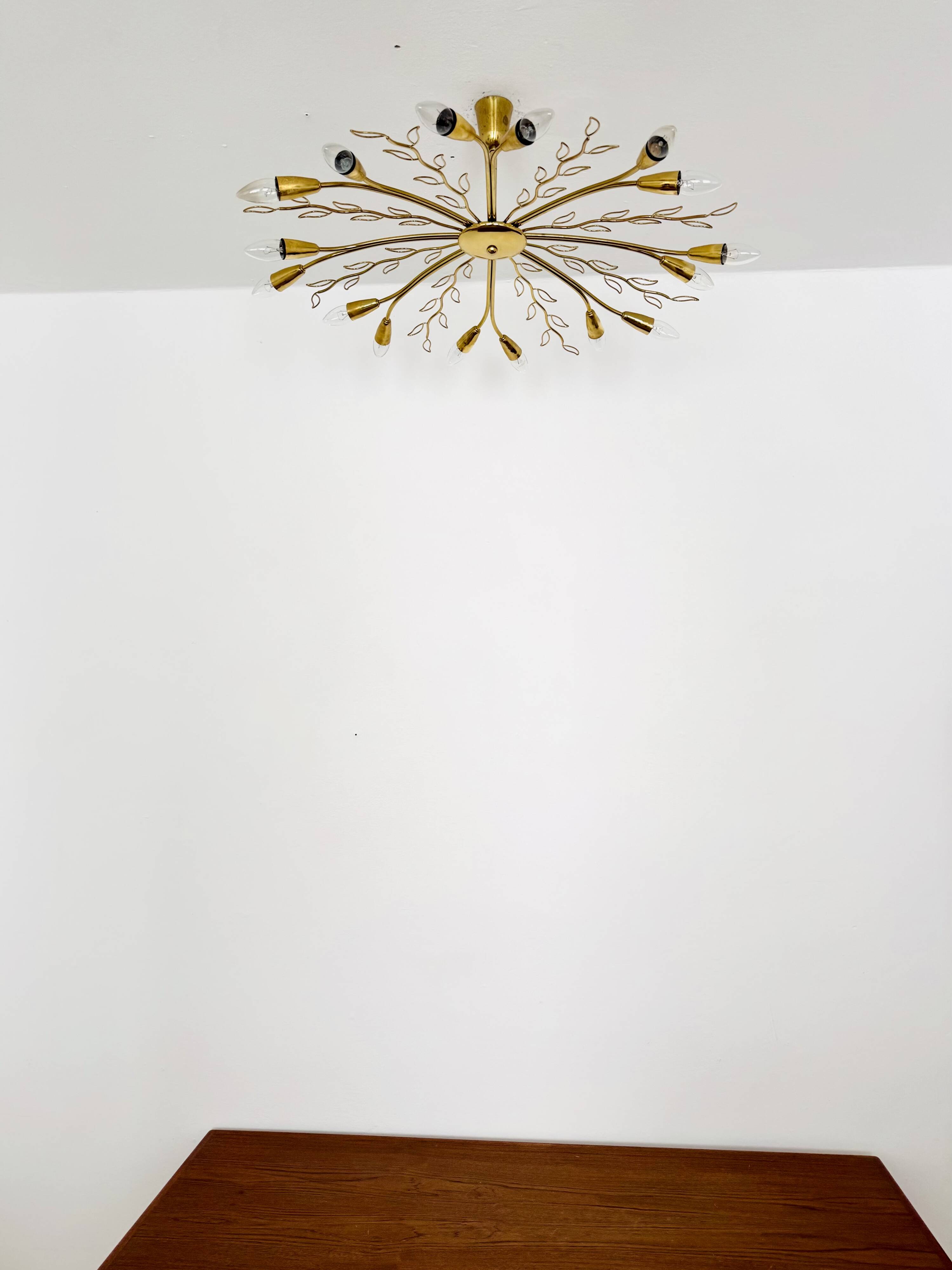 Large Austrian Brass Chandelier by Rupert Nikoll
