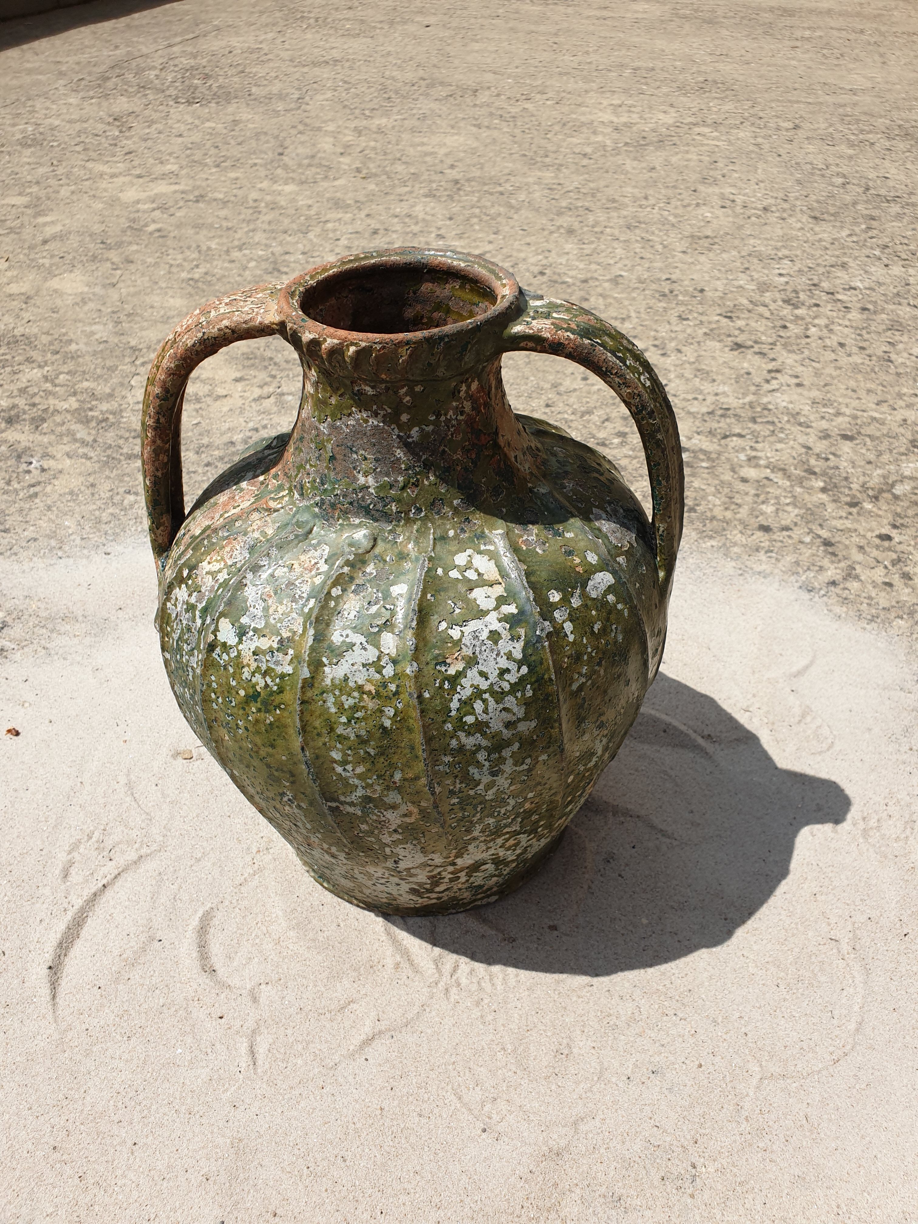 Dig jug pottery vase ancient terracotta green