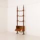 Italian floor to ceiling wall unit or room divider in teak, 1960s