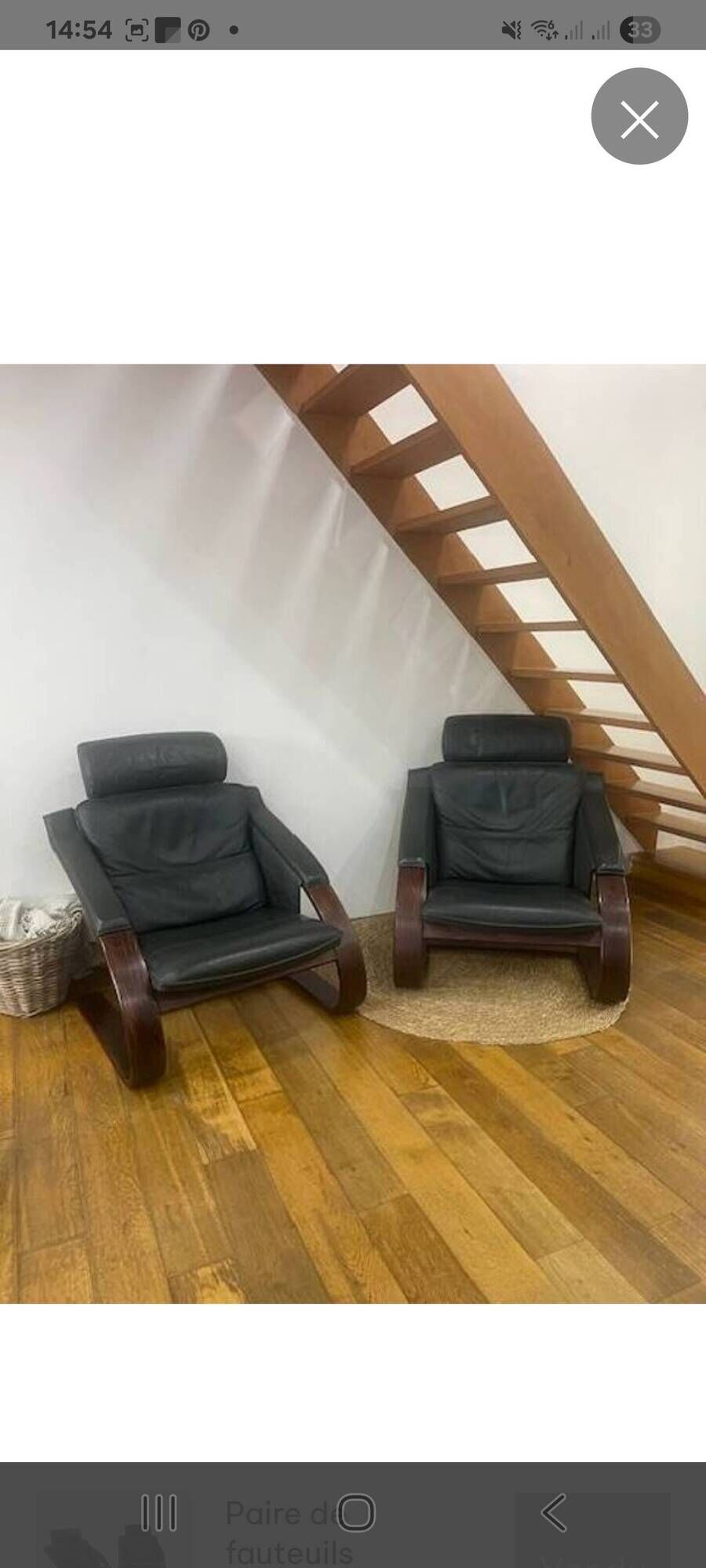 Pair of Scandinavian armchairs with a footrest from the brand NELO.
