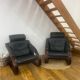 Pair of Scandinavian armchairs with a footrest from the brand NELO.