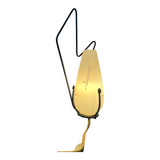 Mid-century Philips opaline glass sconce wall lamp with black frame