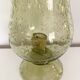 Important green bubbled glass candlestick