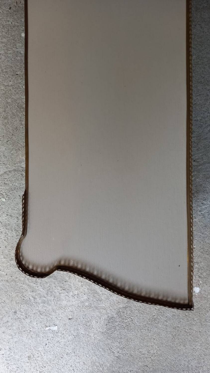 Wall shelf bookcase with brass frieze