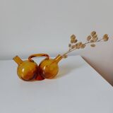 Amber double soliflore vase