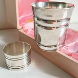 Silver-plated glass and napkin ring by UDNER