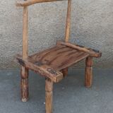 Tabouret ancien en bois. Art africain Baoulé de Côte d'Ivoire.