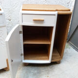 Pair white art deco bedsides