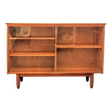Mid Century Small Sideboard With Sliding Glass Doors