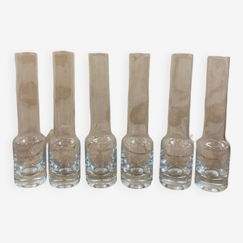Set of 6 transparent soliflore vases in test tube style