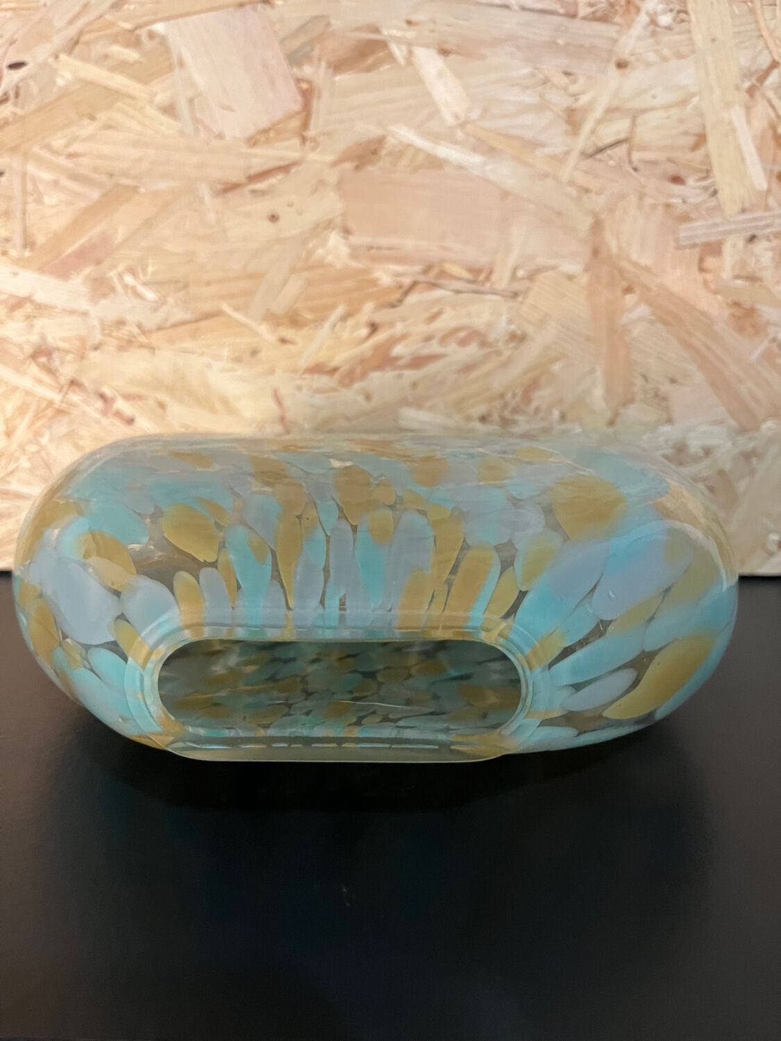 Multicolored glass vase