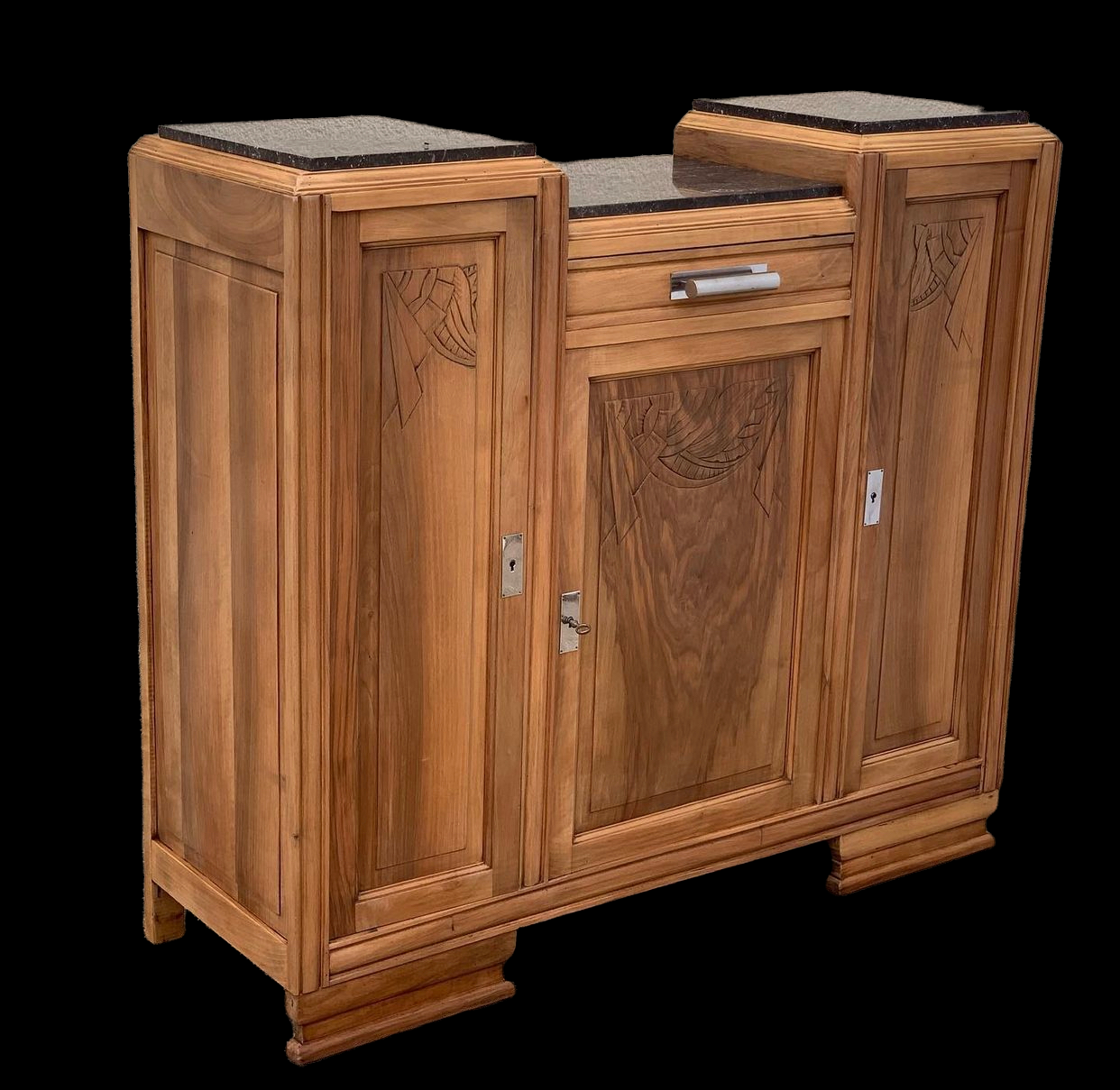 Parisian art deco buffet walnut brut massive 1920