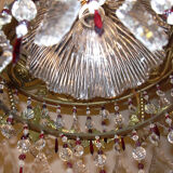 Vintage gilded cascading crystal chandelier