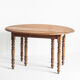 Vintage solid wood table with folding shutters with two extensions, France 1950