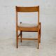5 wooden chairs tapered base, circa 1975.