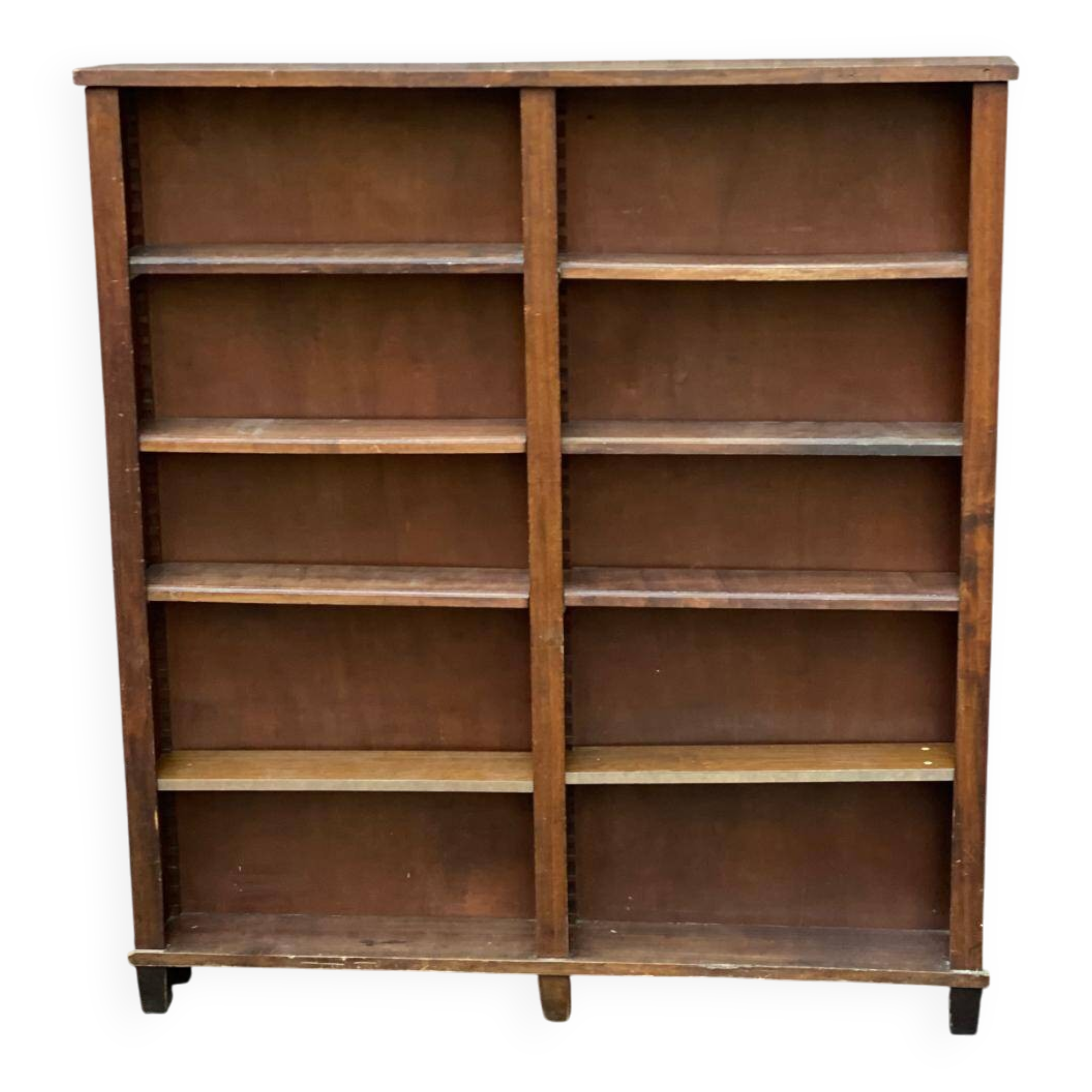 Étagère vintage d'époque en bois massif faible profondeur