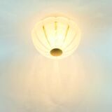 Very Large Space Age Glass & Brass Ceiling Light from Limburg, Germany, 70s