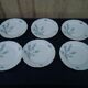 6 assiettes plates en porcelaine Kahla made in GDR motif fleurs bleues diam 23,5 cm