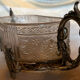 Coupe en verre ciselé  et métal argenté  vintage