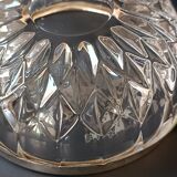 Cut crystal bowl, silver-plated metal mount, Val Saint Lambert