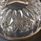 Cut crystal bowl, silver-plated metal mount, Val Saint Lambert