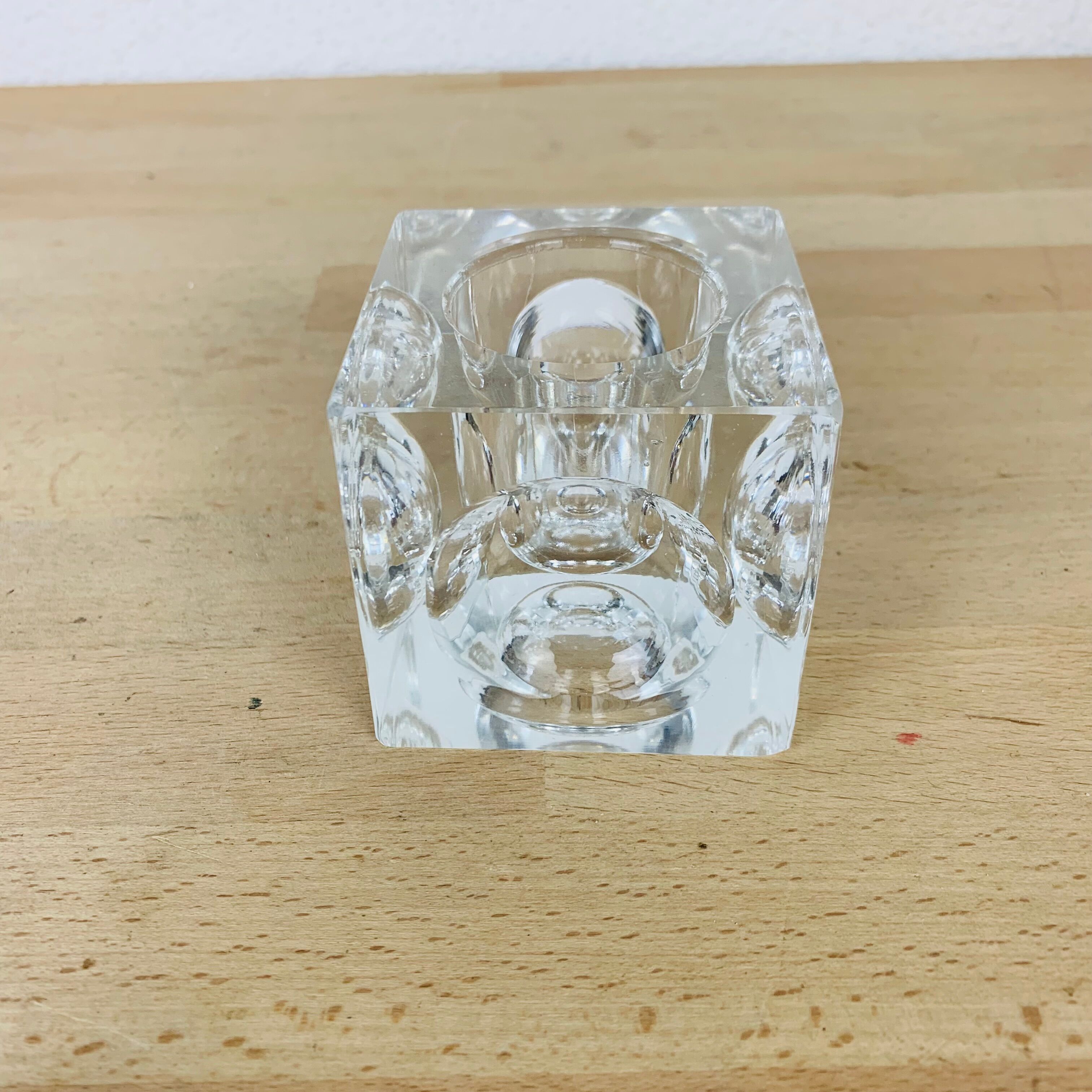 Candle holder cube glass design space age 70 ice cube ice cube