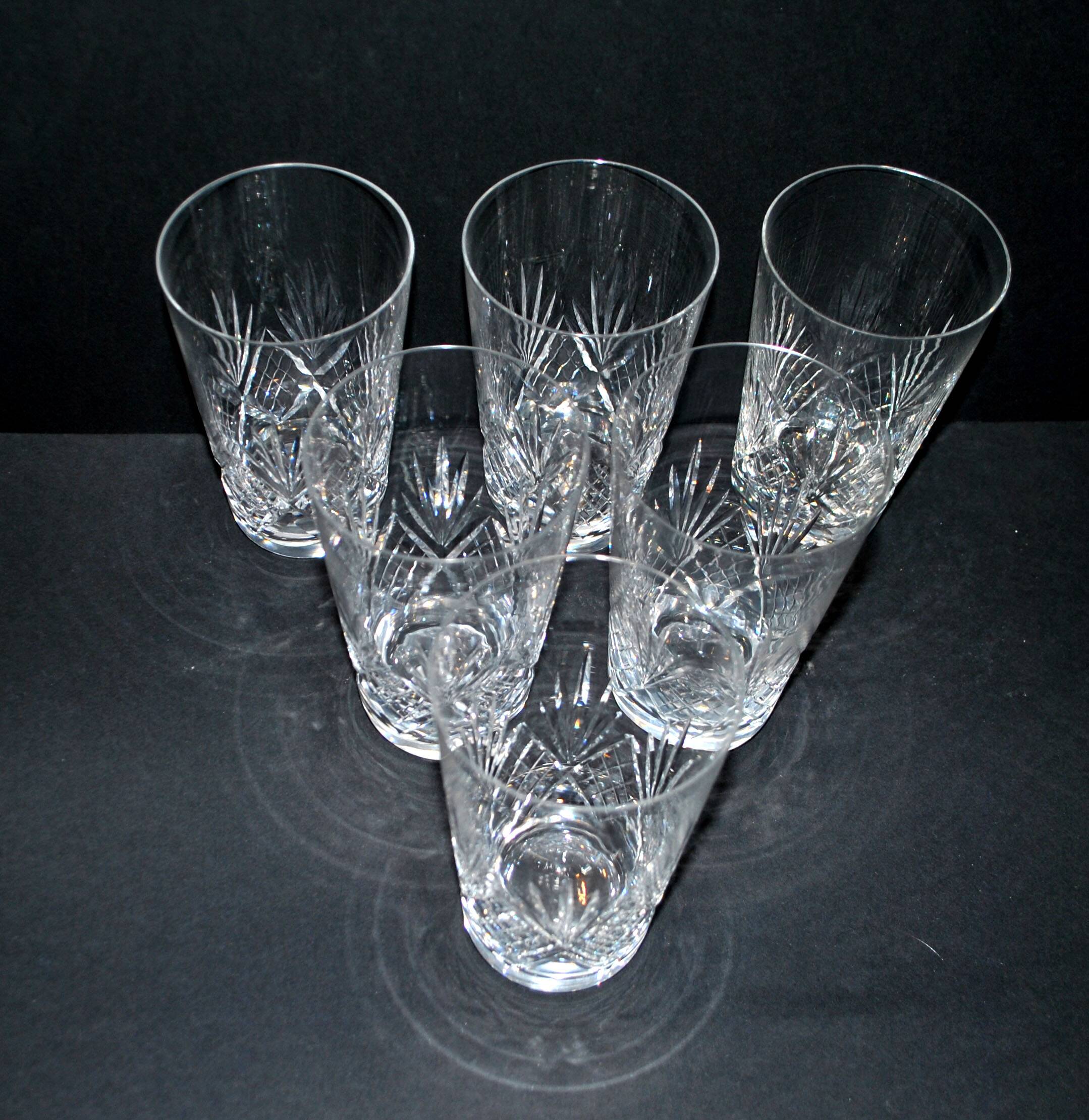 Set of 6 juice glasses longdrink tumbler Junon crystal from Lorraine Lemberg DlG Chantilly Saint-Louis