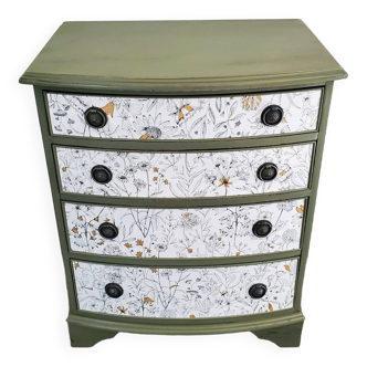 Charming little old rounded chest of drawers