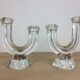 Pair of Vannes crystal candle holders