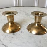 Duo of brass candle holders 20s