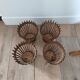 Vintage serpent plant stand in rattan and bamboo - 1960s