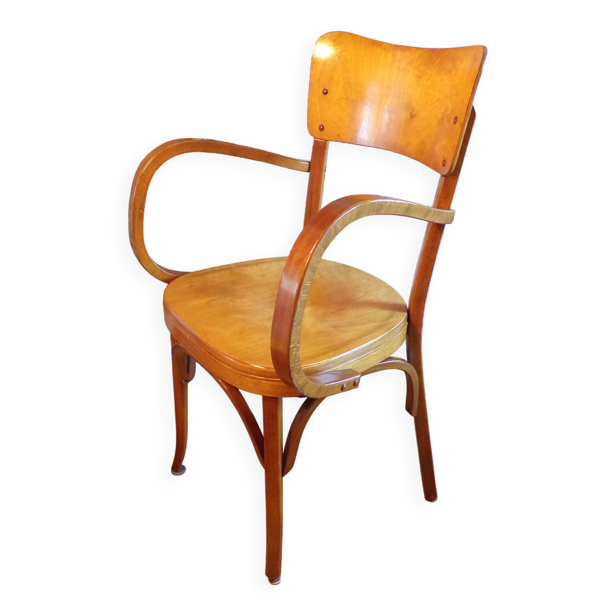 Fauteuil Baumann ancien en bois courbé