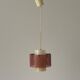 Suspended lamp in pink metal and plexiglass, Danish design, 1960s, Denmark.