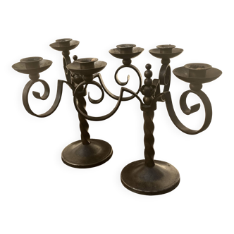Paire de chandeliers Art Deco Charles Piguet