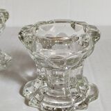 PRODUCT POP UP NOu00cbL 2022 Trio of vintage pressu00e9 glass candle holders
